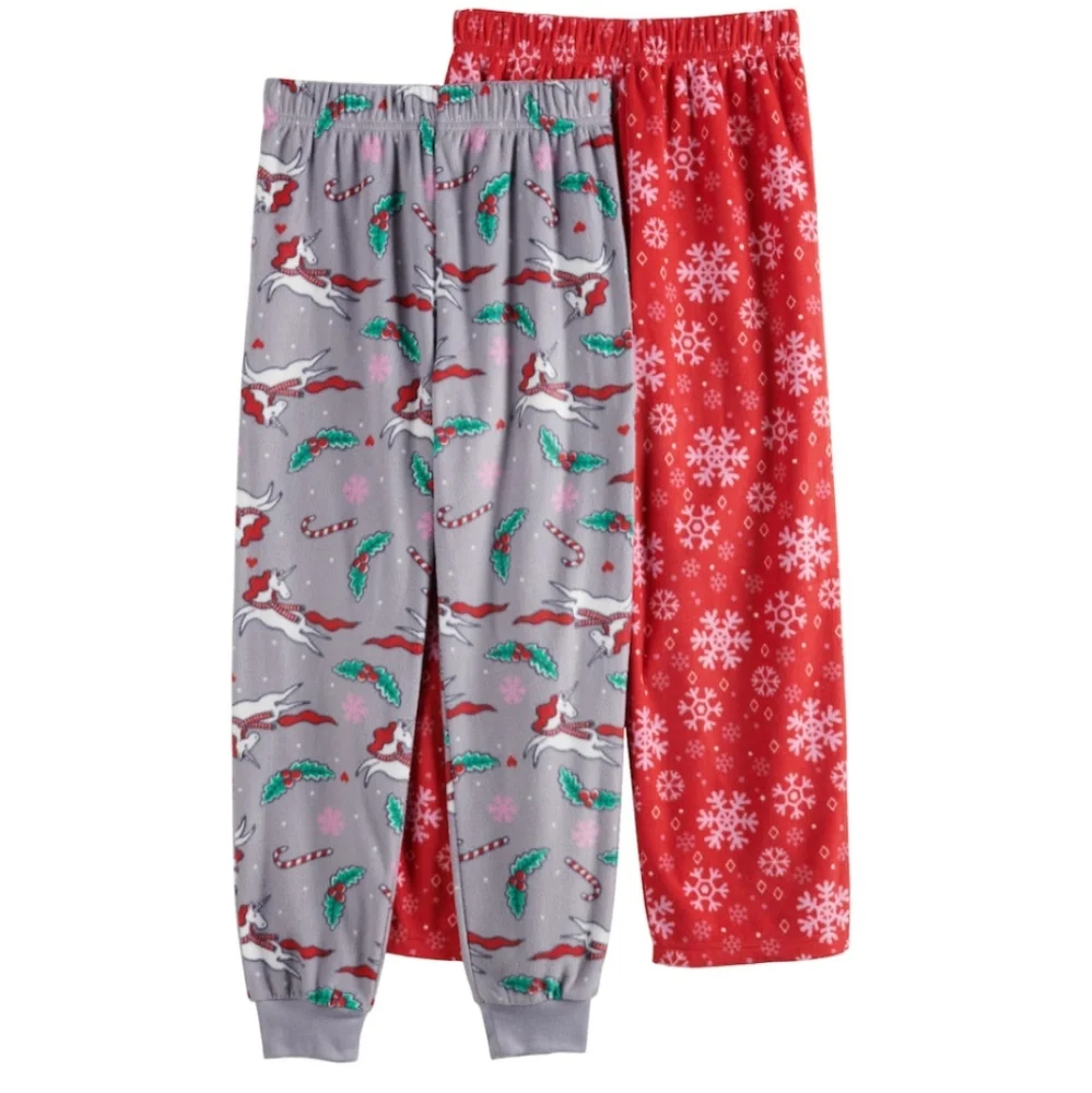 Cuddl Duds Christmas Pajama Pants Soft Youth Girl's Size 6 6X Set of 2 NEW Gift